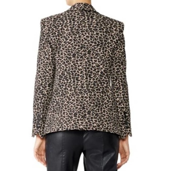 Zadig & Voltaire Victor Leopard Blazer Jacket One Button Size Small - Picture 8 of 14